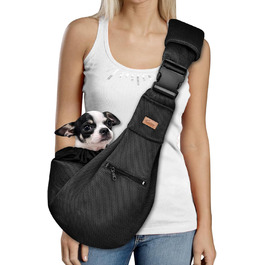 Сумка-переноска для собак CUBY, літня, для маленьких собак та котів, сітка, ремінь на одне плече, чорна, з підстилкою для ніг, регульована