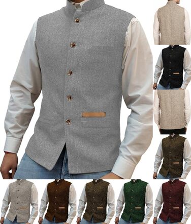 Жилет чоловічий Jagd Stand-Up Kragen з твіду, ретро візерунок 