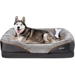JOYELF XLarge Memory Foam Dog Bed Orthopedic Dog Bed & Sofa with Removable Washable Cover and Squeaky Toy as a Gift (L 120 x W 84 x H 25 cm)