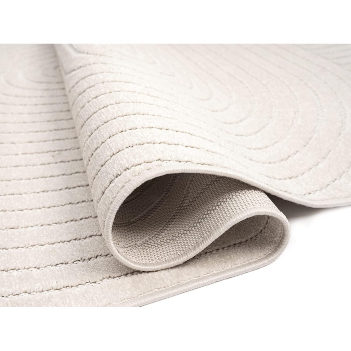 Килим Santo Plus для вітальні та спальні: якісний, легкий у догляді, довговічний, сучасний дизайн, підходить для вулиці, кремовий, 160 x 220 см