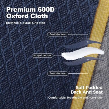 Набір з 2 туристичних стільців для кемпінгу: складні, розкладні, великі, для риболовлі, з підсклянниками та сумкою-холодильником, до 200 кг