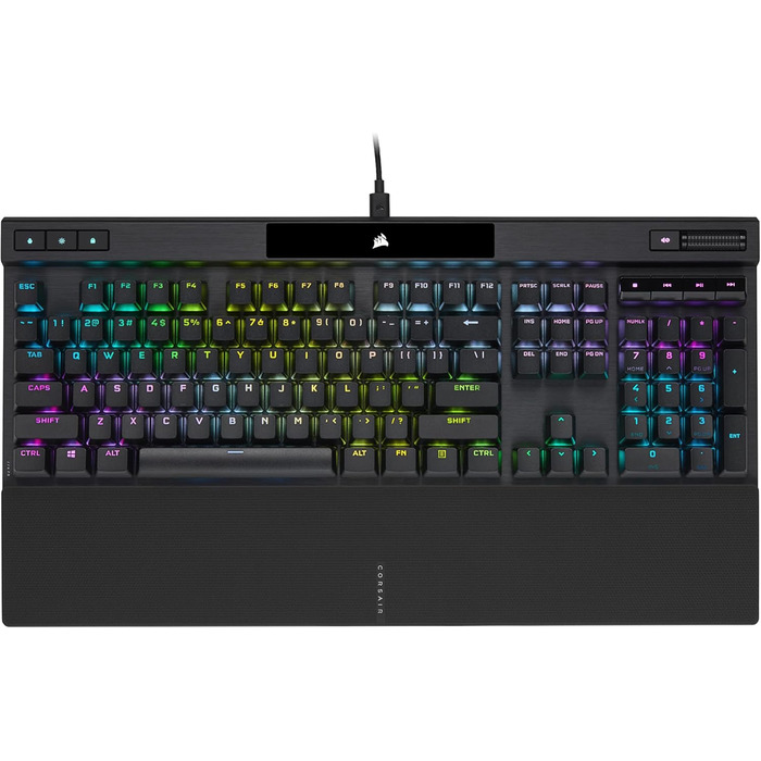 Механічна ігрова клавіатура Corsair K70 MAX RGB з перемикачами MGX, регульованою точкою активації, клавішами PBT Double-Shot, сумісна з iCUE, QWERTY NA розкладка, сталево-сірий колір