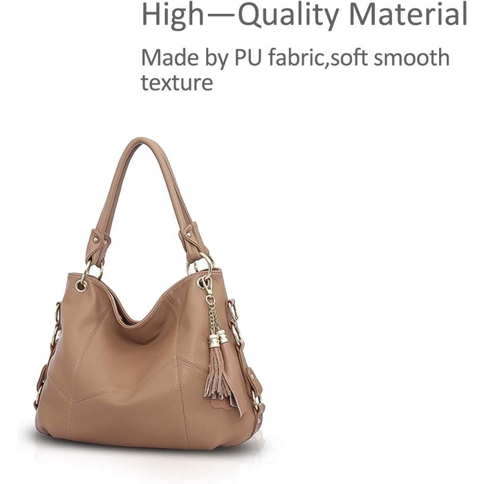 Сумка жіноча Nicole & Doris великої місткості, шкіряна сумка-шопер, хакі. Дизайнерська сумка через плече з китицею