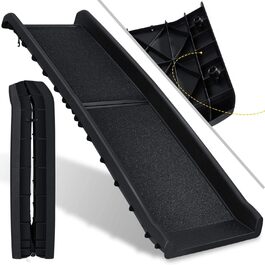 Рампа для собак KESSER® складана, для автомобіля, до 90 кг, 156x40 см, чорна