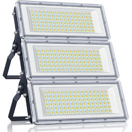 YIQIBRO LED Floodlight Outdoor 100W, 10000LM Super Bright Floodlight Outdoor, Waterproof Outdoor Spotlight IP67, 6500K Cold White LED Spotlight 85-265V for Garden, Garage, Factory, Sports Field (300W-1PCS)