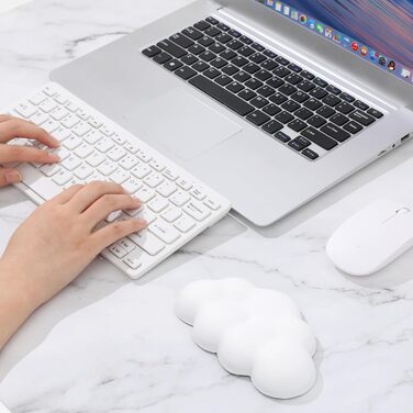 Підставка для зап'ястя клавіатури White Cloud: м'яка, зручна, антиковзаюча, для комп'ютера, комплект для клавіатури та миші