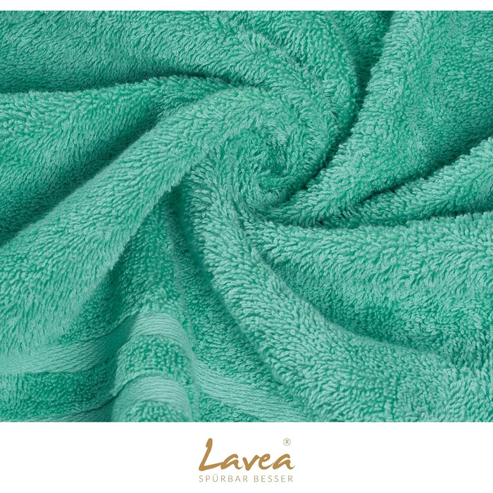 Набір махрових рушників Lavea Elena з 100% бавовни, 10 предметів, бірюзовий: 4 рушники для рук, 2 банні рушники, 2 гостьові рушники, 2 рукавички для вмивання