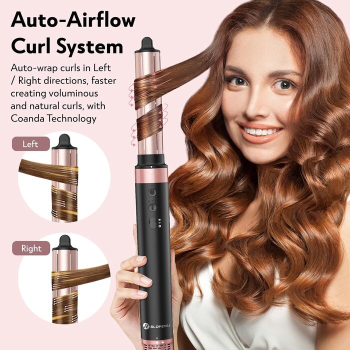 Slopehill Airstyler 5 в 1: Іонізатор, Фен, Щітка для об'єму, Локони, Випрямляч. Чорний