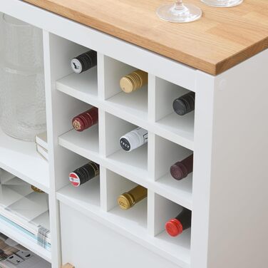 Kallax Insert | Shelf Insert for 9 Bottles | H x W x D: 33 x 33 x 36 cm | Shelf Size: 10 x 10 cm | Wine Bottle Storage in Kallax Shelf | Wine Rack Bottle Shelf Bottle Insert | white
