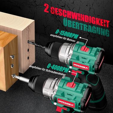 Акумуляторна дриль-шуруповерт HYCHIKA NBT-CD-16.8A-BL: 45Nm, 23+1 момент, 53 шт. аксесуарів, LED, 1500mAh