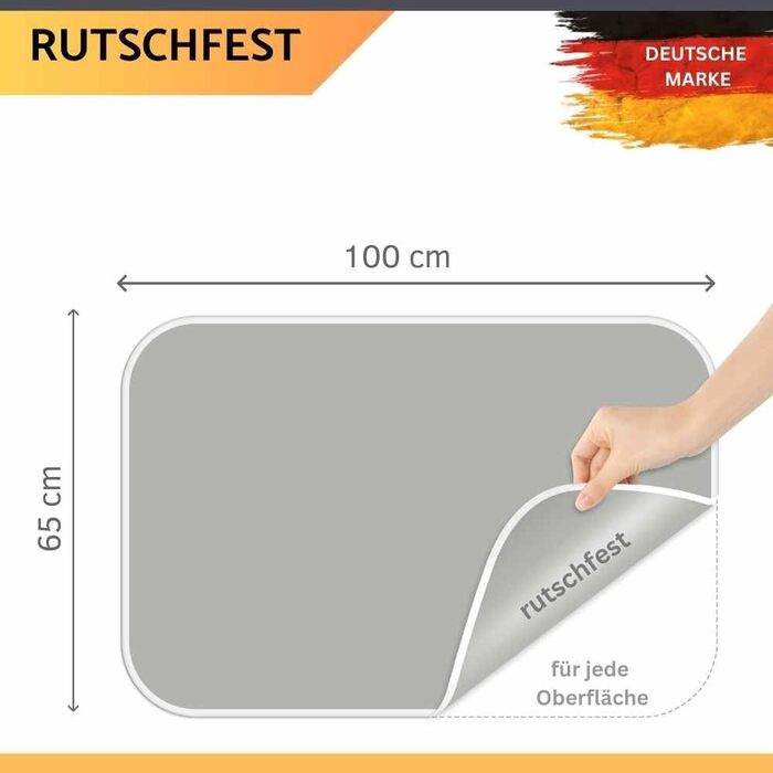 Чохол для прасувальної дошки 120x40 см - бавовна 100%, підходить для прасування з парою, екстра товста підкладка + фіксатор та натягувач (світло-сірий, однотонний, прасувальна поверхня)