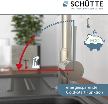 Кухонний змішувач SCHÜTTE Cornwall 360° з нержавіючої сталі, з однорідним керуванням, для мийки, преміум-якість