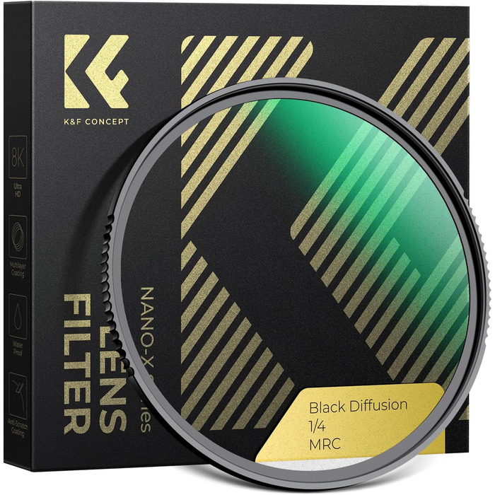 Фільтр K&F Concept Black Mist 1/4 (52mm) для відео та портретної зйомки - оптичне скло з нанопокриттям