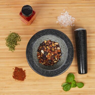 Морська гармата Relaxdays з пестиком, сірого кольору, 14 см, 400 мл - для спецій та трав