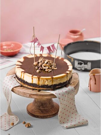 ORIGINAL KAISER Inspiration Tart Pan with Lifting Base Glass 28 cm & Inspiration Springform Pan Glass Bottom 26 cm round, lifting base, cut-resistant, leak-proof, non-stick coated, ready to serve