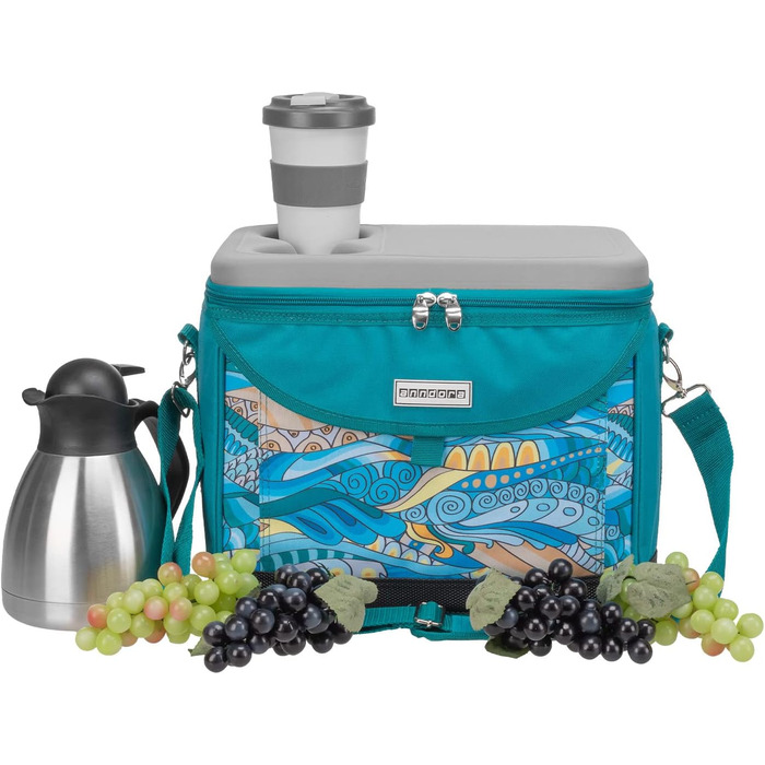 Термосумка Anndora 22L для пікніка, 35 x 24 x 27 см, блакитний колір (OCEAN turquoise)
