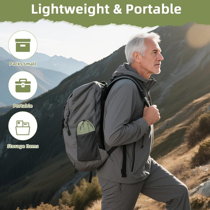 Гамак для відпочинку на природі та кемпінгу: міцний, ультралегкий, для одного або двох, 300 кг, 200 x 300 см, нейлон, зелений (хакі)