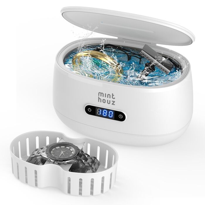 Пристрій для ультразвукового очищення Minthouz: окуляри, ювелірні вироби, годинники. 600 мл, 5 режимів очищення