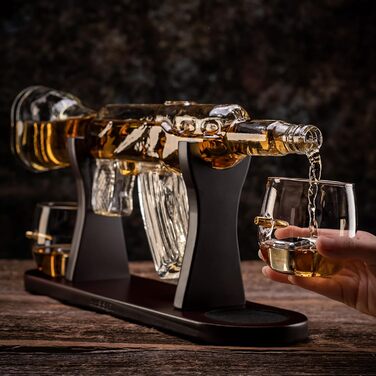 Набір віскі WHISISKEY: декантик 1000 мл, 2 келихи, 4 камні для віскі, подарункова коробка