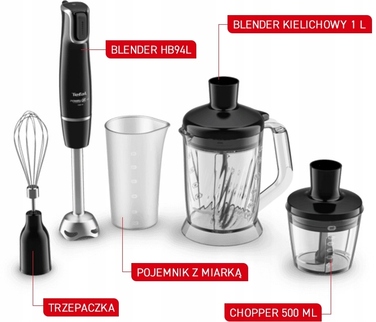 Ручний блендер Tefal Infinyforce XL HB94L830 1000 Вт, подрібнювач, тертка
