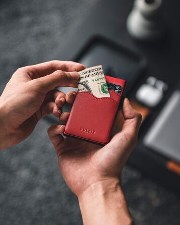 Гаманець VULKIT Slim з RFID захистом та відділеннями для карток (червоний Getaway Solids)
