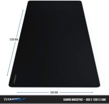 Килимок для миші Titanwolf XXXL 1200x600mm - великий ігровий килимок з мотивом, чорний