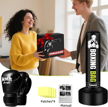 Надувний боксерський мішок для дорослих, стоячий боксерський мішок, самостійний мішок для кікбоксингу, обладнання для тренувань MMA, Муай Тай, фітнесу (стиль Power Punch A)