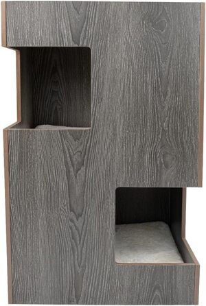 Преміум будиночок для котів з дерева, замок-вежа з ліжками, 50x50x80 см, антрацит