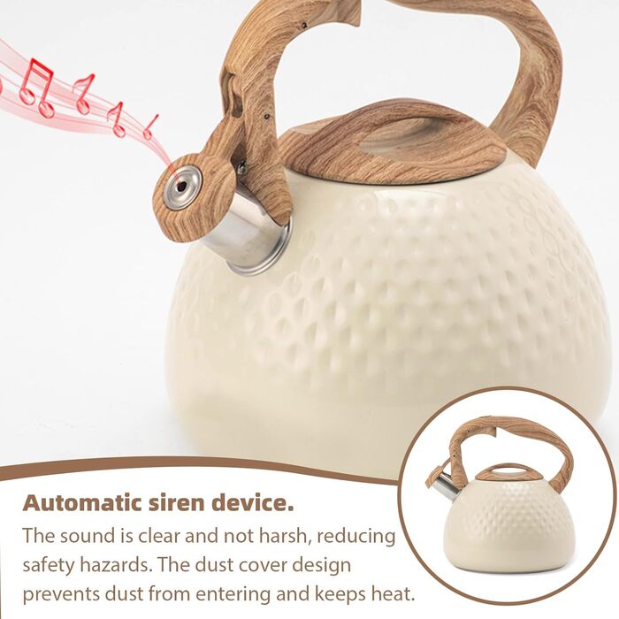 Сучасний чайник-заварник Induktion 3L з нержавіючої сталі з дерев'яною ручкою, для плити, чайник для чаю та кави