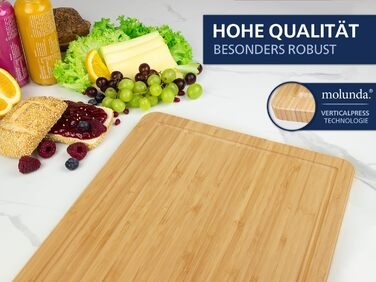 Дерев'яний обробний стіл з бамбука, 45 x 30 x 2 см, XL, сертифікат FSC®, антибактеріальний, для кухні