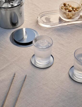 Stelton Pilastro Drinking Glasses - Ribbed Water Glasses Set - Dishwasher Safe, Stackable, for Hot & Cold Drinks - 150ml - Set of 6