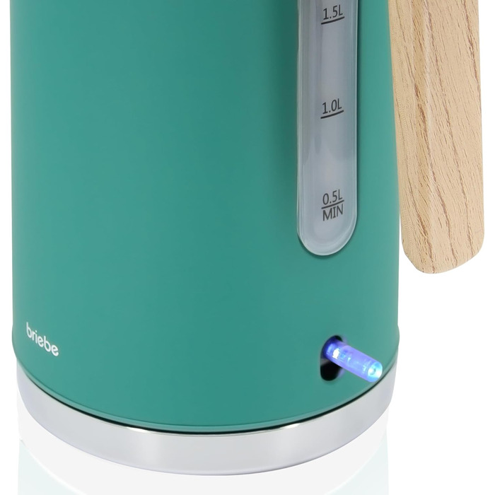 Набір для сніданку Briebe Nordic: тостер на 2 тости з підставою для бургерів та електрочайник 1.7л, 6 режимів підсмажування, зелений