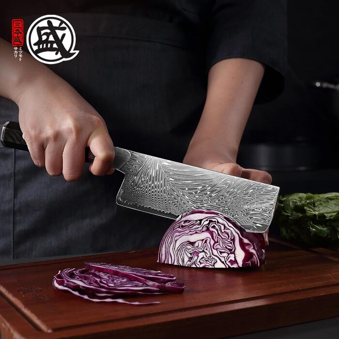 Японський кухонний ніж Mitsumoto Sakari Nakiri, порошкова сталь VG-Pro, чорна ручка, 16 см