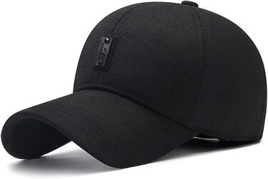 Чоловіча зимова кепка basecap з відкидними навушниками, унісекс, бейсболка з клапанами, повсякденний спортивний стиль, шапка-кепка (чорна)