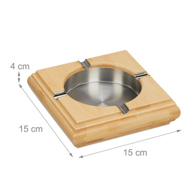 Relaxdays Bamboo Ashtray