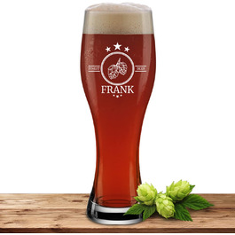 Склянка для пива з іменем або побажанням, 0,5л, з гравіюванням, індивідуальний подарунок, персоналізована склянка для пшеничного пива (Finest Beer)