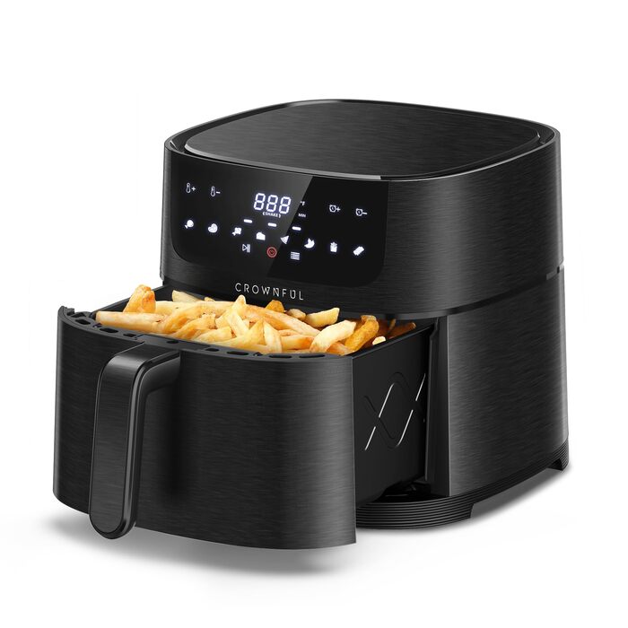 Аерофритюрниця CROWNFUL 6.2л XXL Електрична 8-в-1 Безмасляна з LCD сенсорним екраном та 8 програмами