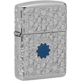 Запальничка Zippo з арабським зірковим орнаментом, хром глянцевий, модель 49076, універсальний розмір