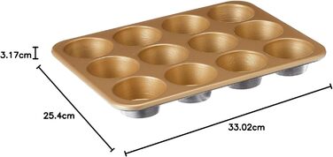 Форма для мафінів Nordic Ware Naturals, алюмінієва, антипригарна, 12 чаш, 7,9 см