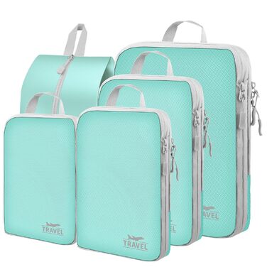 Органайзер для валізи Kompression: набір кубів для пакування, компресійні мішки для подорожей, аксесуари для валізи (блакитний)