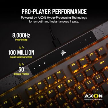 Ігрова механічна клавіатура Corsair K70 RGB MAX з магнітними перемикачами MGX, PBT Double-Shot клавіші, iCUE сумісність, QWERTY NA розкладка, сталевий колір