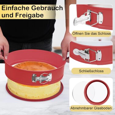 Форма для випічки Hikaproligt з нержавіючої сталі, діаметр 26 см, кругла, з антипригарним покриттям та захистом від протікання, знімний дно, для чізкейків та тортів