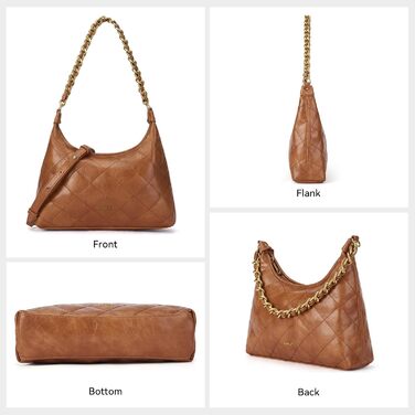 Сумка жіноча через плече крос-боді з PU шкіри, міні Hobo Bag ретро, коричнева - для побачень, вечірок, прогулянок