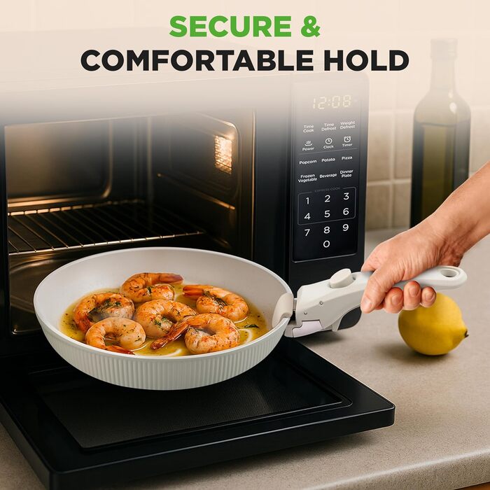 Набір посуду NutriChef 18 предметів з керамічним покриттям, знімні ручки, без PTFE, антипригарний, економний, для духовки та плити (зелений, знімні ручки)