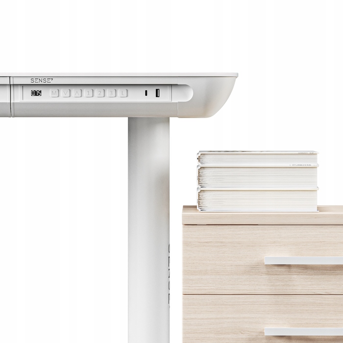 Електричний стіл з регулюванням висоти до 118 см Sense7, скляна стільниця 120x60 см + LED-підсвітка