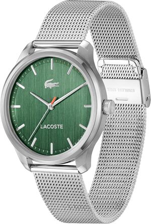 Годинник Lacoste Lisbon чоловічий кварцовий з браслетом з нержавіючої сталі (срібний, сітчастий/ланцюговий/шкіряний)