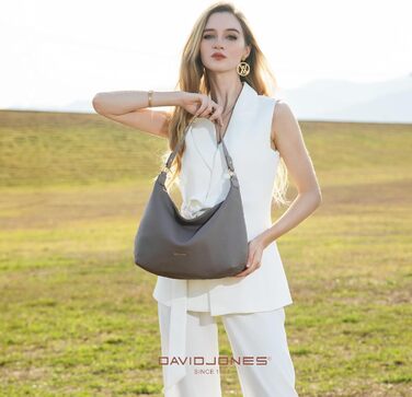 Сумка жіноча David Jones Hobo Shopper - велика шопер-сумка з м'якої PU шкіри, чорна. Сумка на плече та ручку для повсякденного використання, роботи