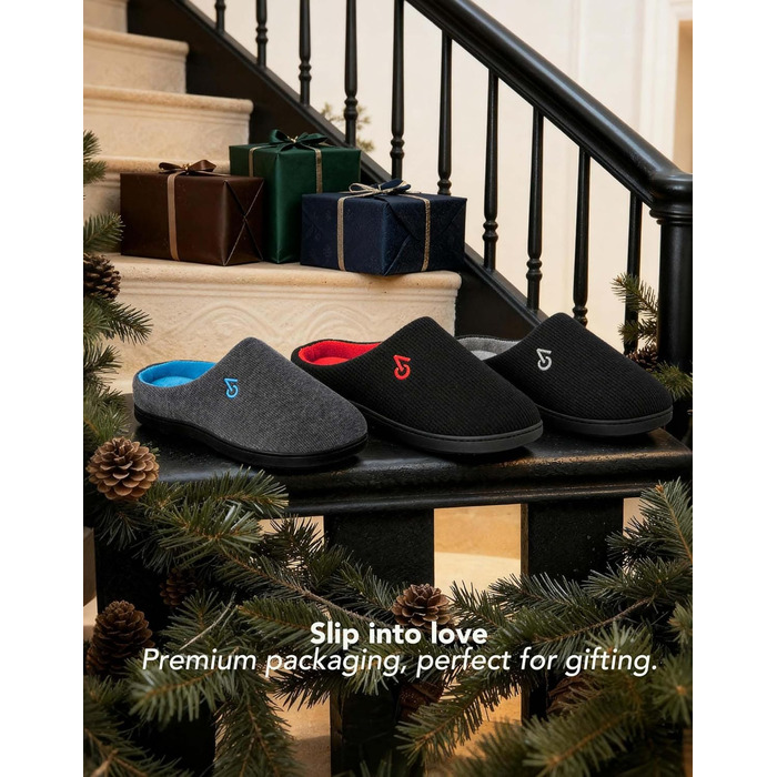 Чоловічі халапи VeraCosy з пам'яті піни, двоколірні, 40/41 EU, сірий/блакитний