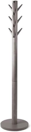 Umbra Flapper Coat Rack – Clothes Rack with 9 Foldable Hooks for Entryway and Office, Wood, White, 57.2 x 57.2 x 165.1 cm, White (Grey, Single)