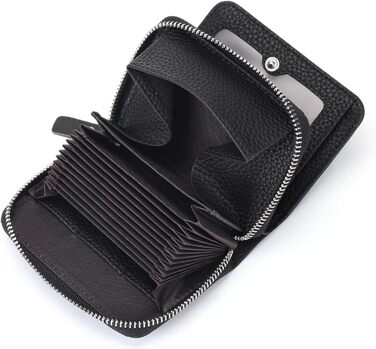 SENDEFN Wallet for Women, Leather Wallet for Women with Many Compartments, Small Women's Cardholder Wallet, RFID Protection Card Holder with Zipper and Many Compartments, Wallet
